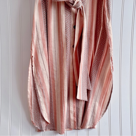 Veronica Beard Blush Stripe Makua Button Down Midi Dress In Blush NWT - Picture 11 of 15